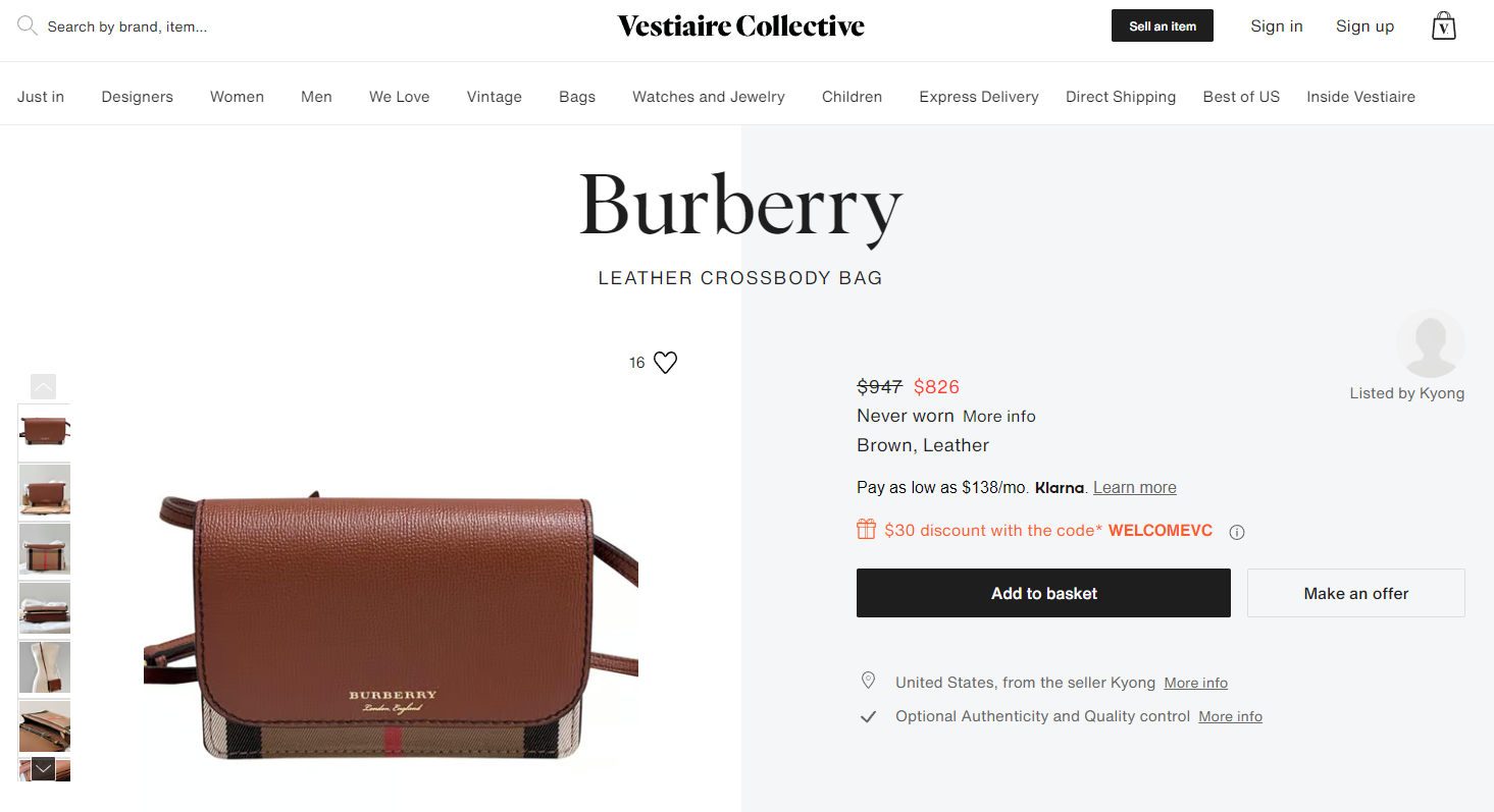 Leather crossbody bag Burberry Brown in Leather - 25113210